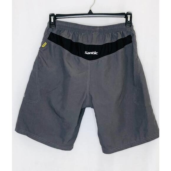 Santic padded nylon biking cycle shorts grey black men's size large - Picture 2 of 4